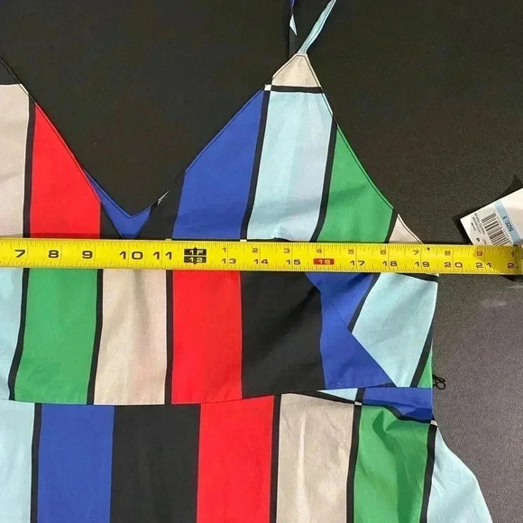 Matthew Bruch NWT Patchwork Midi Dress Belted Fit & Flare - Picture 10 of 14